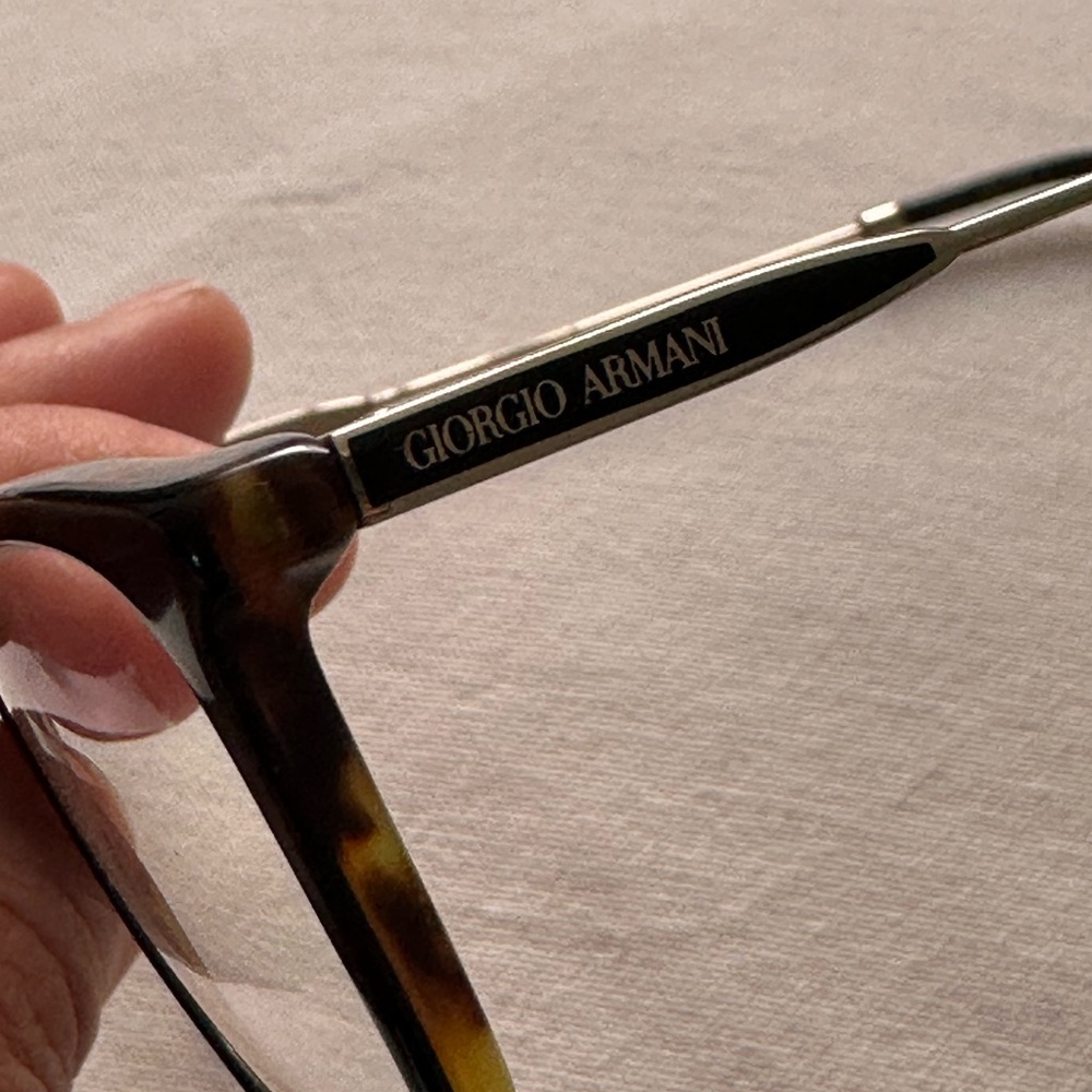 Giorgio Armani Brown and Gold Glasses & Case